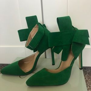Pointy Toe High Heel Stiletto Big Bow Dress Pumps